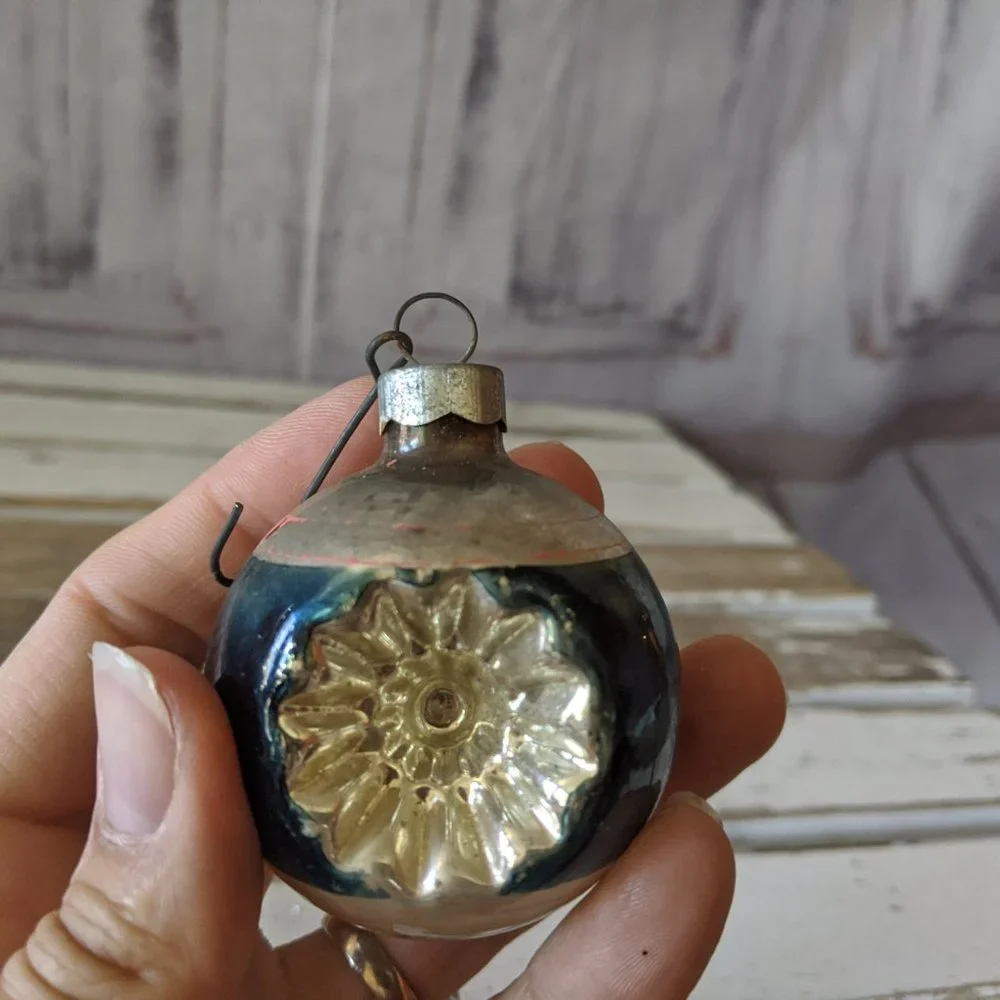 Antique Christmas‎ Tree Holiday Ornament 3 In. Blue